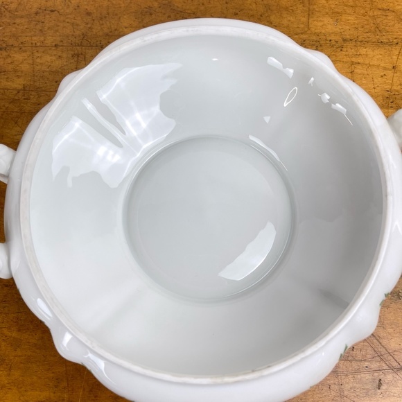 Vintage Crown Bavaria Juliette Covered Round Serving Bowl Handles Gold Trim - Picture 8 of 12